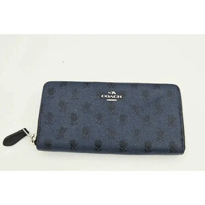 Coach Coated Canvas Accordion Zip Badlands Flower Floral Print Wallet